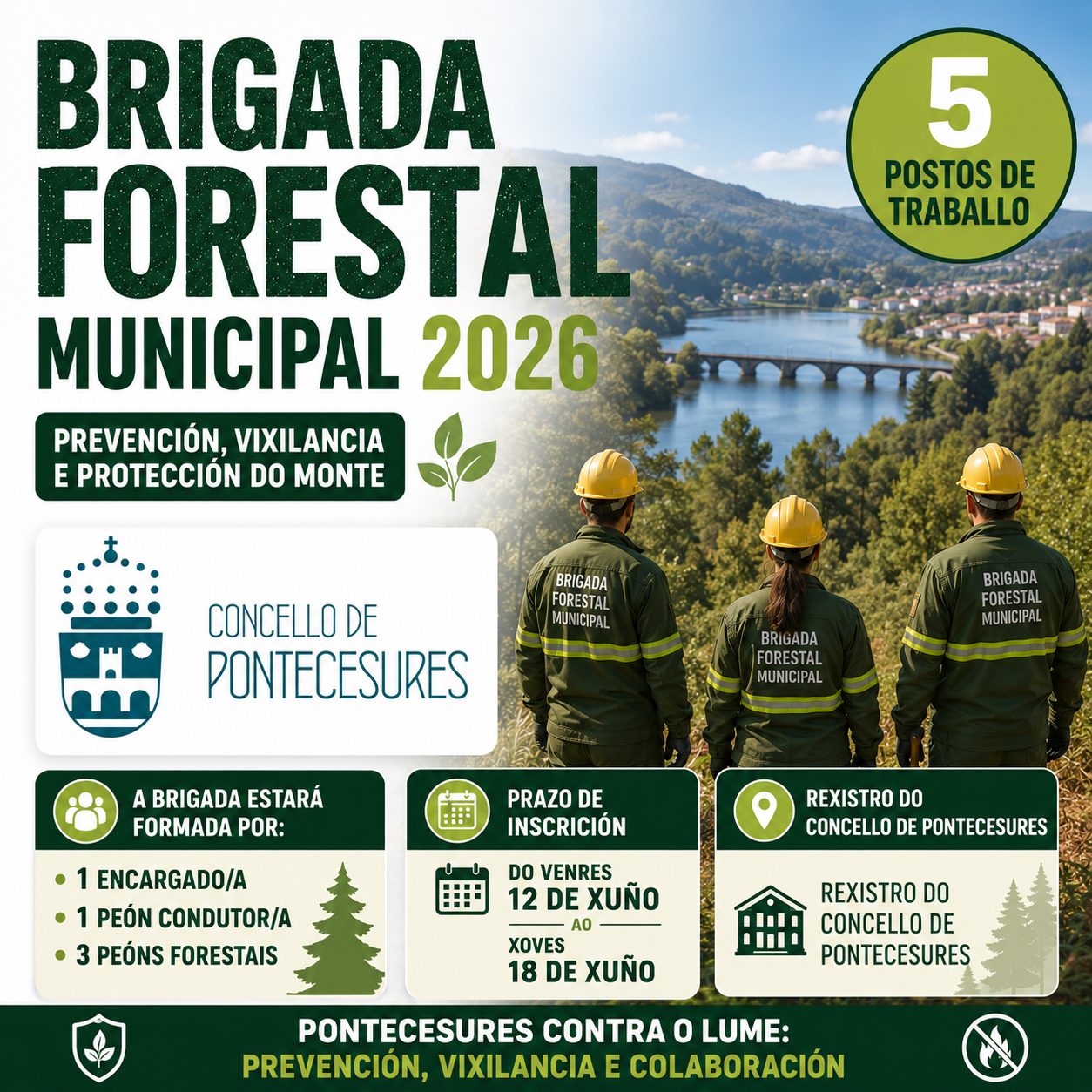 APERTURA DE PRAZO PARA INSCRIBIRSE PARA FORMAR PARTE DA BRIGADA FORESTAL NA CAMPA&Ntilde;A 2026