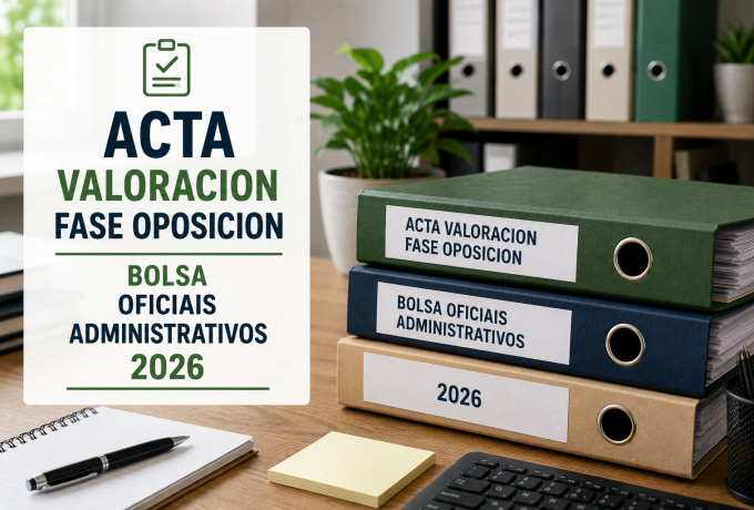 ACTA VALORACION FASE OPOSICION BOLSA OFICIAIS ADMINISTRATIVOS 2026