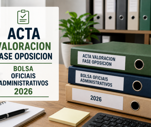 ACTA VALORACION FASE OPOSICION BOLSA OFICIAIS ADMINISTRATIVOS 2026